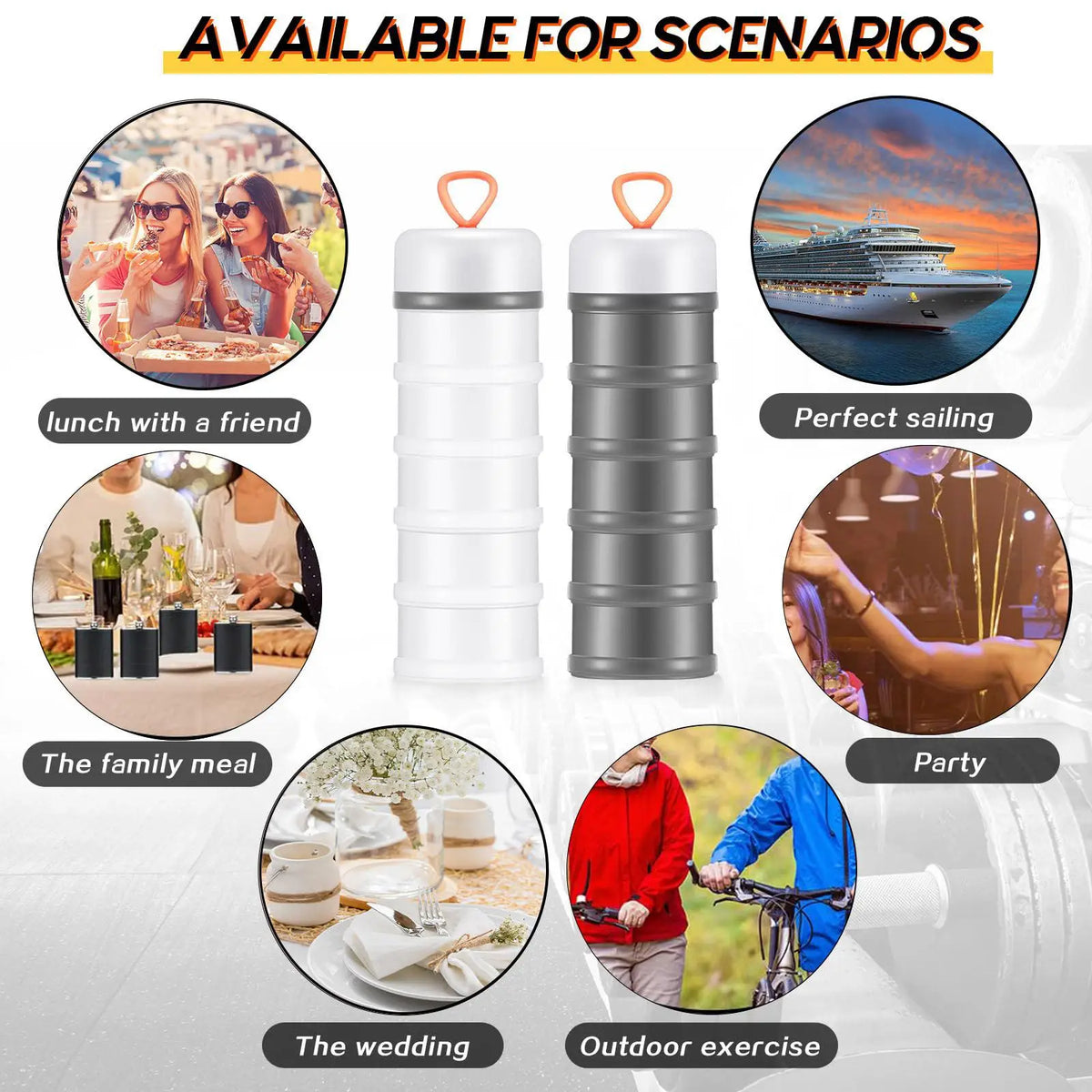 Portable 5-Layer Protein Powder Box Fitness Powder Packing Box Independent Layered Fitness Powder Box Food Storage Containers