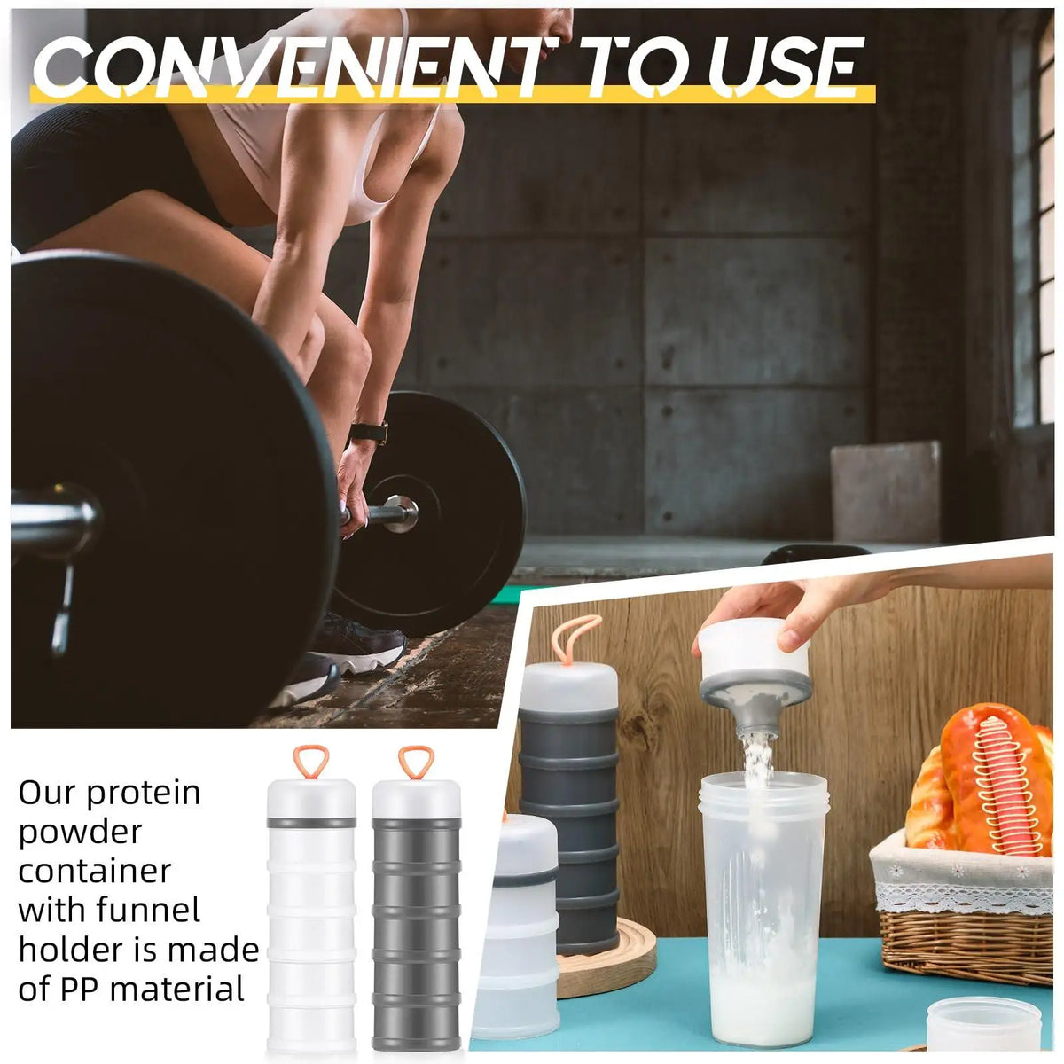 Portable 5-Layer Protein Powder Box Fitness Powder Packing Box Independent Layered Fitness Powder Box Food Storage Containers