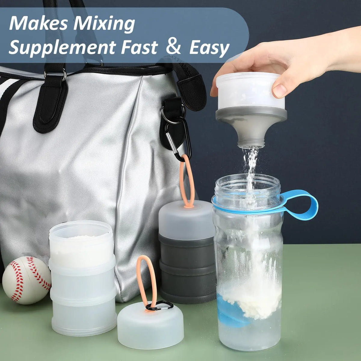 Portable 5-Layer Protein Powder Box Fitness Powder Packing Box Independent Layered Fitness Powder Box Food Storage Containers