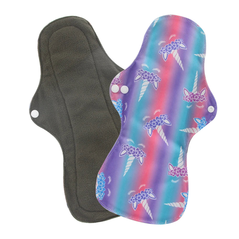 Menstrual Pads Heavy Flow Reusable Waterproof Panty Liner Bamboo Charcoal Sanitary Napkin Washable Overnight Period Cloth Pads