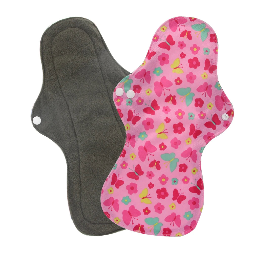 Menstrual Pads Heavy Flow Reusable Waterproof Panty Liner Bamboo Charcoal Sanitary Napkin Washable Overnight Period Cloth Pads