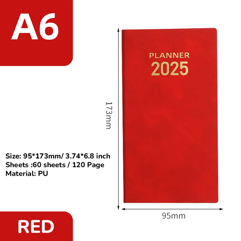 2025 A6 Notebook Notepad Daily Weekly Agenda Planner Notebooks Stationery Office School Supplies