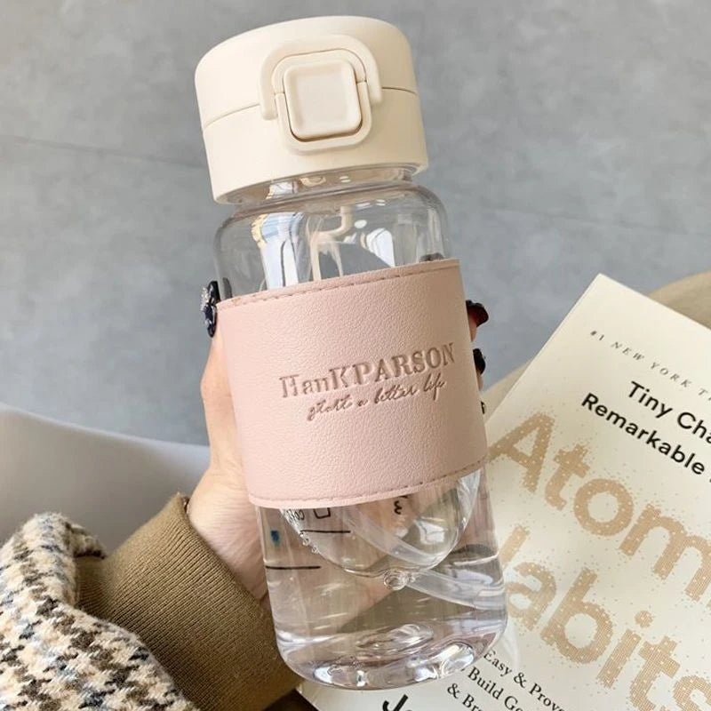 500ml portable straw water bottle creative and cute leak proof plastic drinking bottle milk coffee tea juice cup