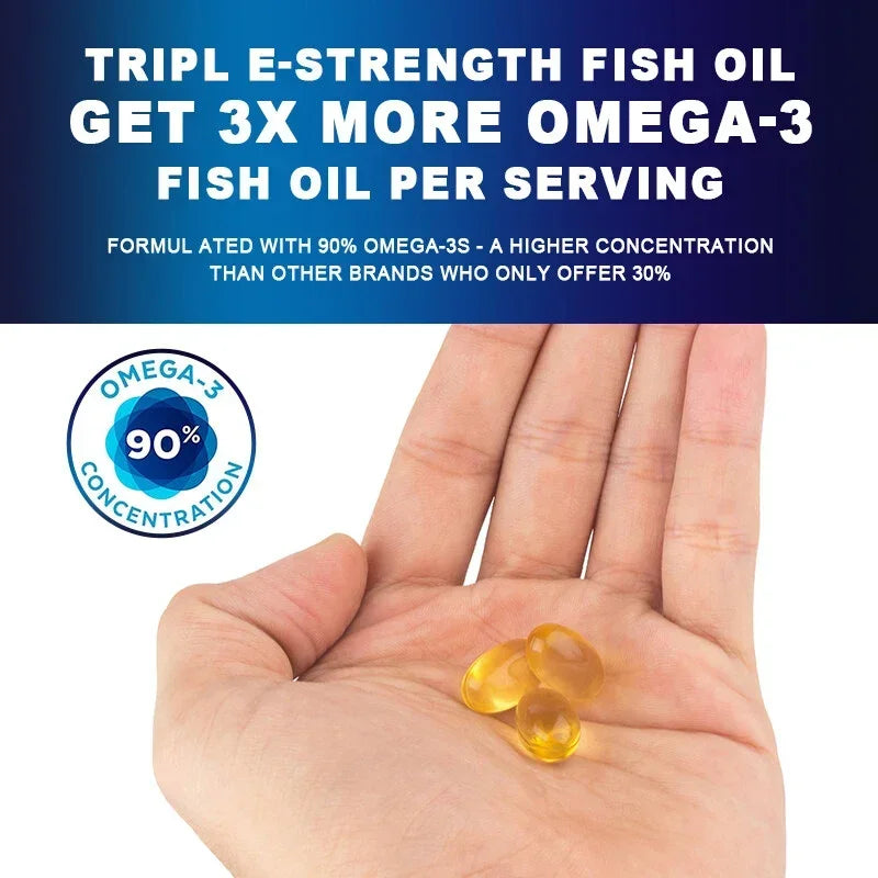 Omega 3 Fish Oil -  Support Brain Nervous System Good for Cardiovascular &amp; Skin Health Antioxidant