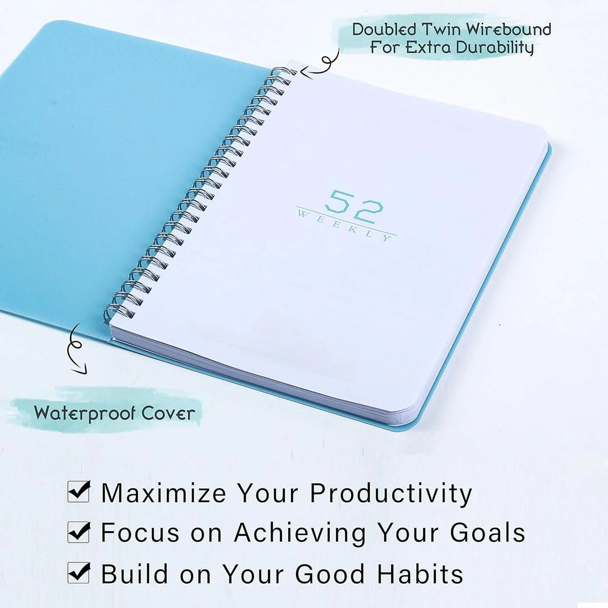 Weekly Planner 52-Week To Do List Notebook with Habit Tracker Spiral Weekly Planner Notebook for Weekly Goals/Work Planner