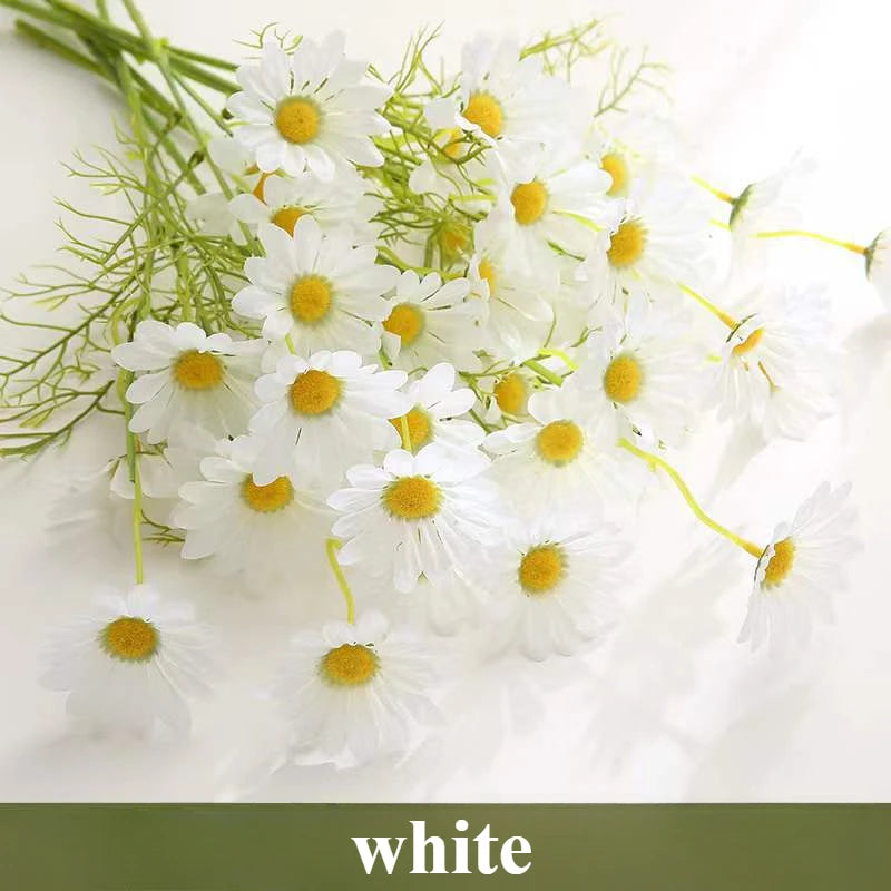 Chamomiles Silk Artificial Flower 60cm Daisy White Fake Flowers Room Wedding Home Table Decorations Party Diy Bouquet Gifts