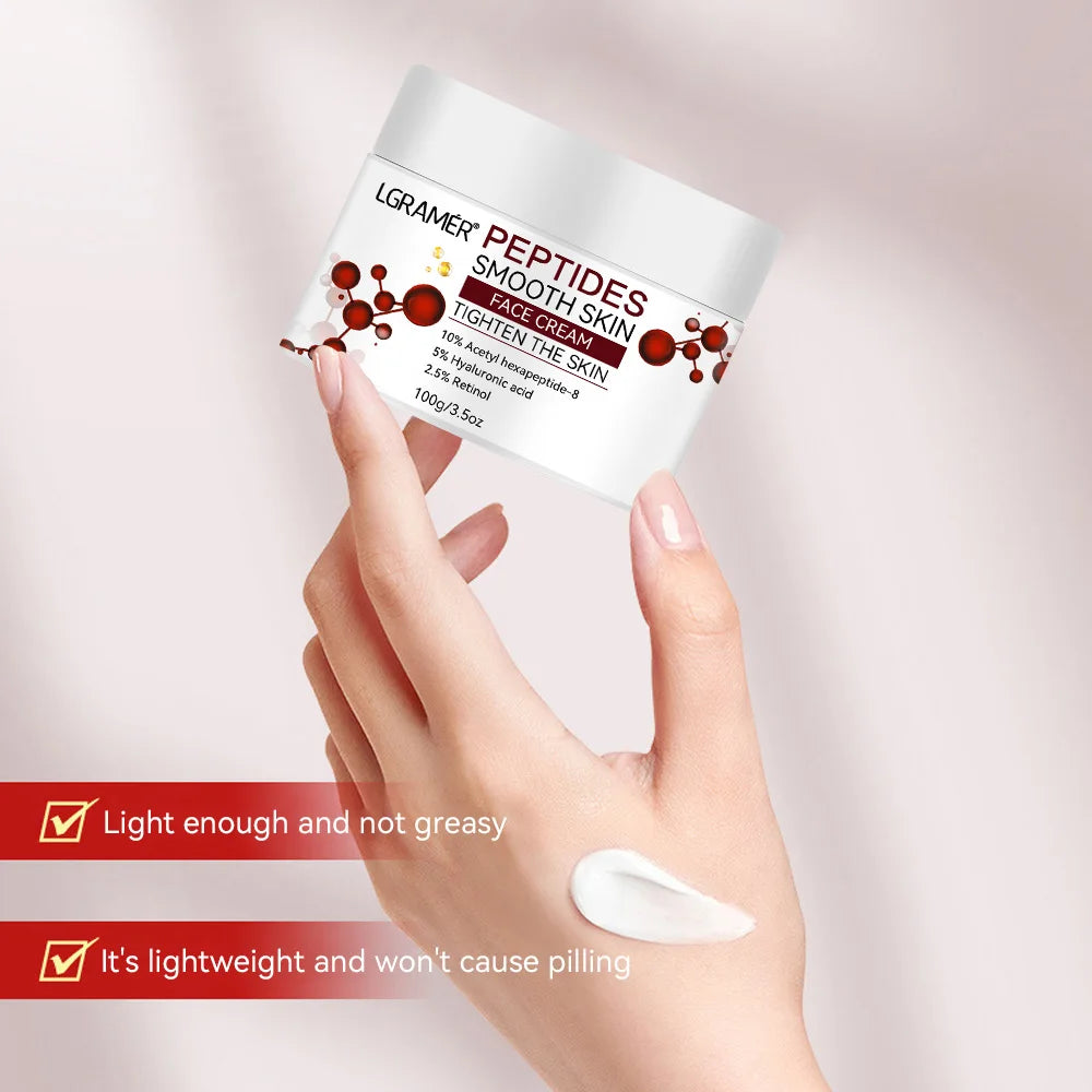 Advanced Peptide Facial Lifting Cream Lightens Fine Lines Firms Skin and Skincare for Younger Firmer and Smoother Skin