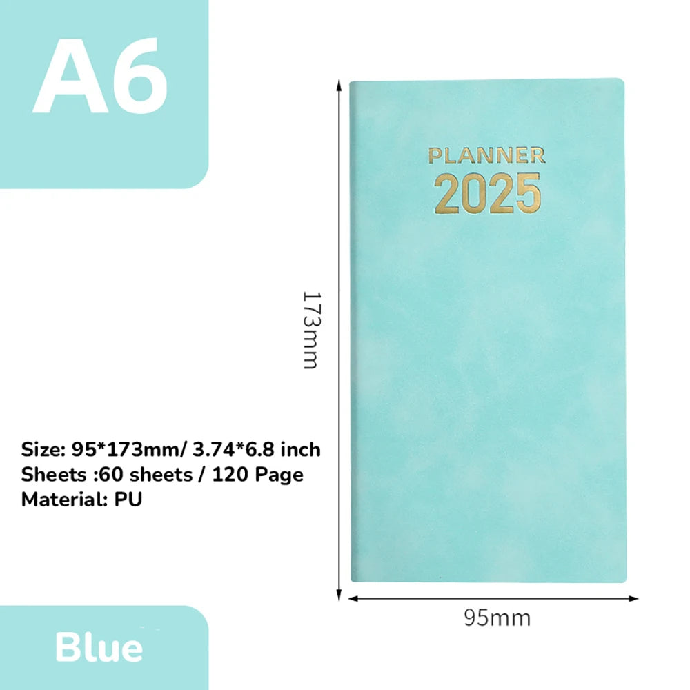 2025 A6 Notebook Notepad Daily Weekly Agenda Planner Notebooks Stationery Office School Supplies