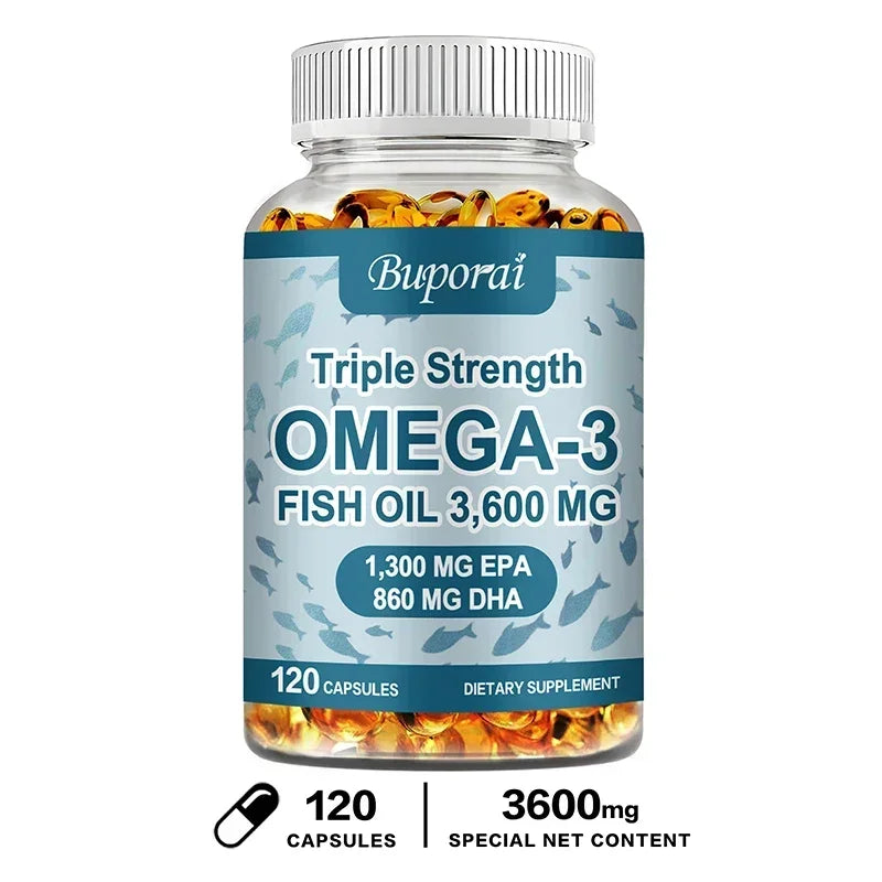 Omega 3 Fish Oil - Improve Bad Mood, Relieve Stress, Strengthen The Brain, Improve Memory and Intelligence