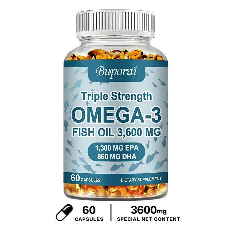 Omega 3 Fish Oil - Improve Bad Mood, Relieve Stress, Strengthen The Brain, Improve Memory and Intelligence