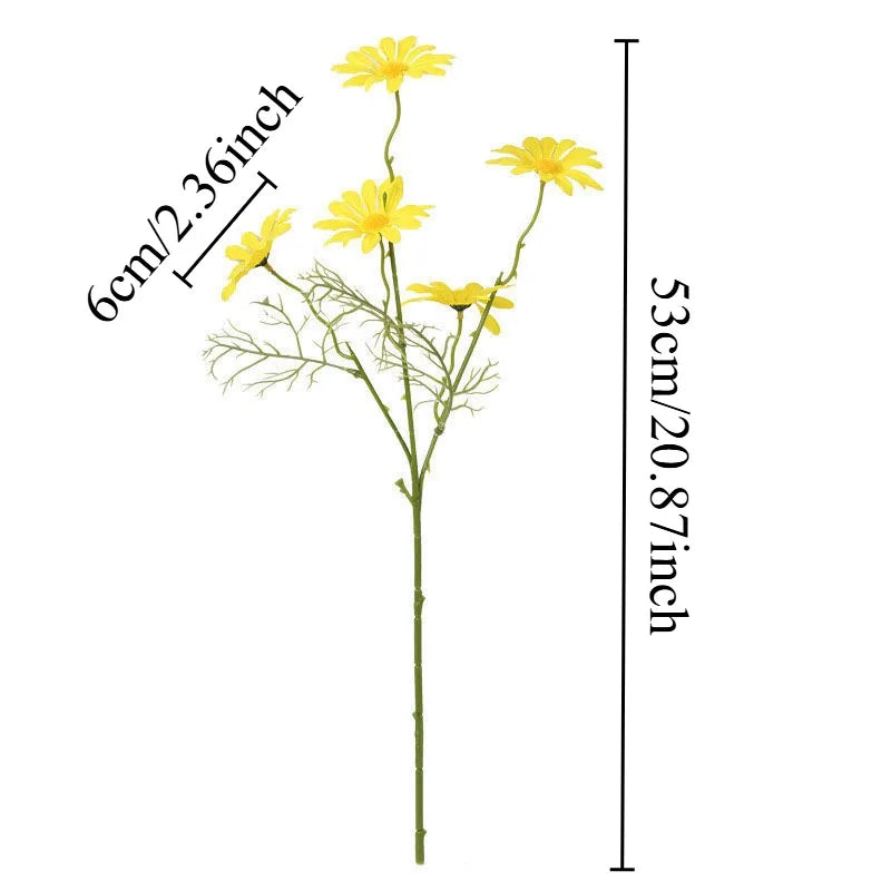 Chamomiles Silk Artificial Flower 60cm Daisy White Fake Flowers Room Wedding Home Table Decorations Party Diy Bouquet Gifts