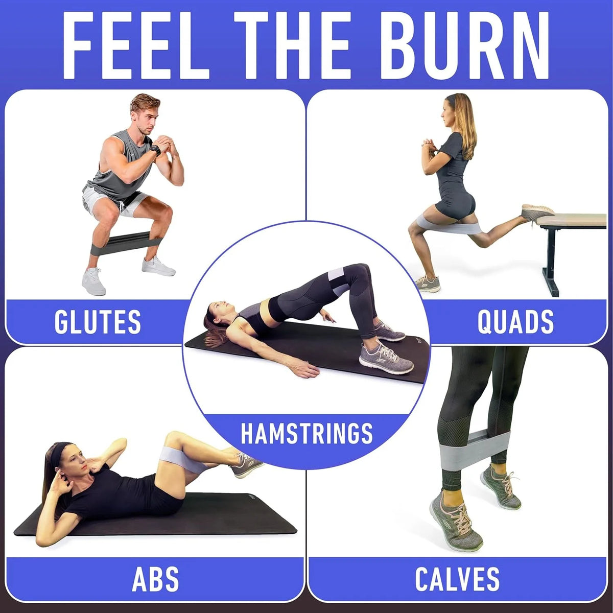 Resistance Bands, Fabric Workout Bands for Women &amp; Men, Cloth Booty Resistance Loop Bands, Thick Squat Bands for Butt/Legs/Thigh
