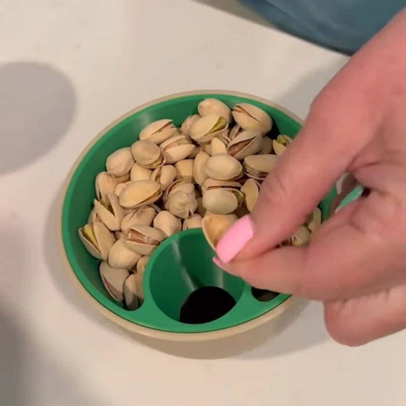 Snack Bowls Double Layer Serving Bowls Pistachios Bowl With Shell Storage Round Snacks Dish For Pistachios Cherries Popcorn