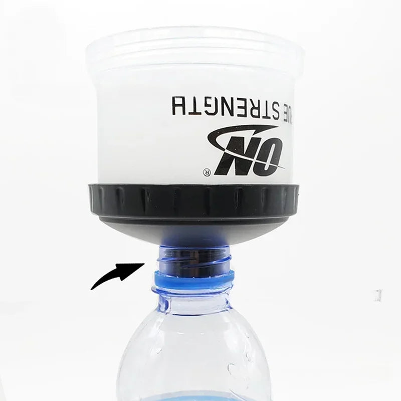 3 Tier Portable Protein Powder Box Fitness Supplement Bottle Funnel Powder Box Handle Layered Storage Pill Box Snack Jar