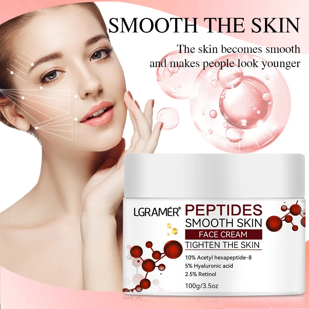 Advanced Peptide Facial Lifting Cream Lightens Fine Lines Firms Skin and Skincare for Younger Firmer and Smoother Skin