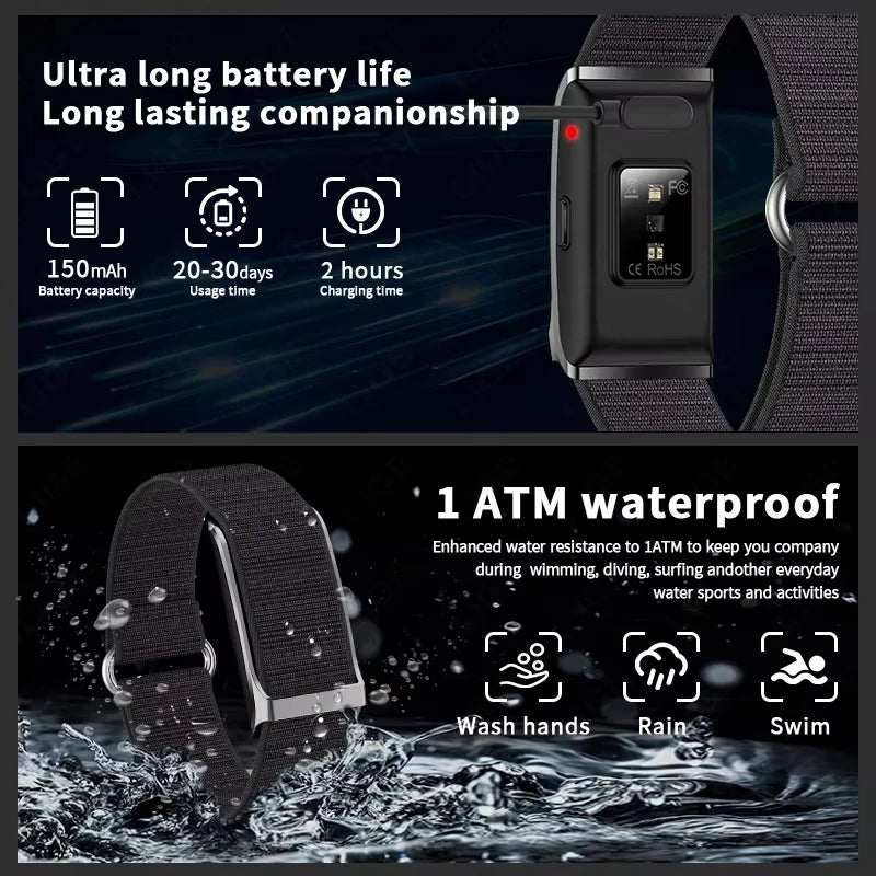 NO Screen Smart Watch Men Women Heart Rate Blood Pressure Monitor Pedometer Waterproof Sports Bracelet Fitness Tracker Smartband