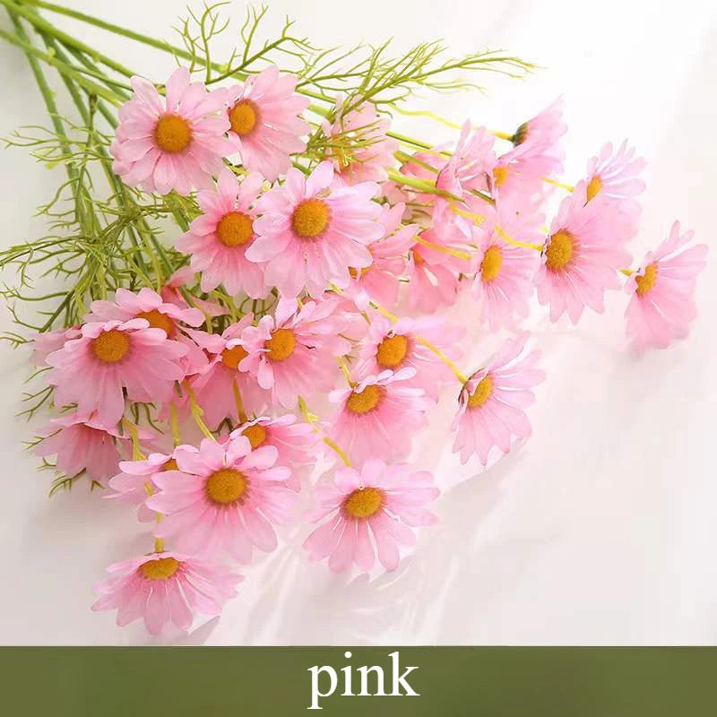 Chamomiles Silk Artificial Flower 60cm Daisy White Fake Flowers Room Wedding Home Table Decorations Party Diy Bouquet Gifts