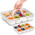 Portable Snackle Box Container  Divided Serving Tray with Lid and Handle Clear Snack Box Organizer for Fruits Candy, Snacks