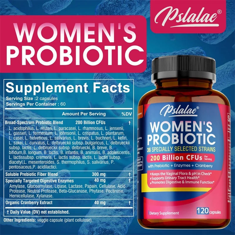 Probiotics for Women - with Prebiotics, Enzymes & Cranberry, Vaginal Health, Urinary Tract Support, Improved Digestion