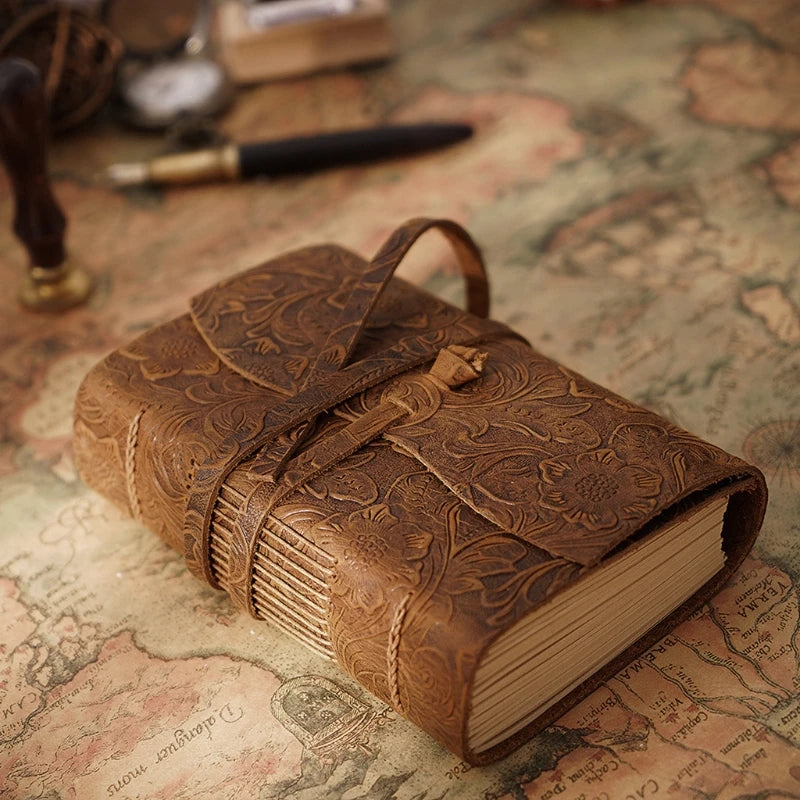 Retro Travel Journal Writing Notebook Diary Leather Bound Notepad Handmade Sketchbook Gift for students Adults Teachers