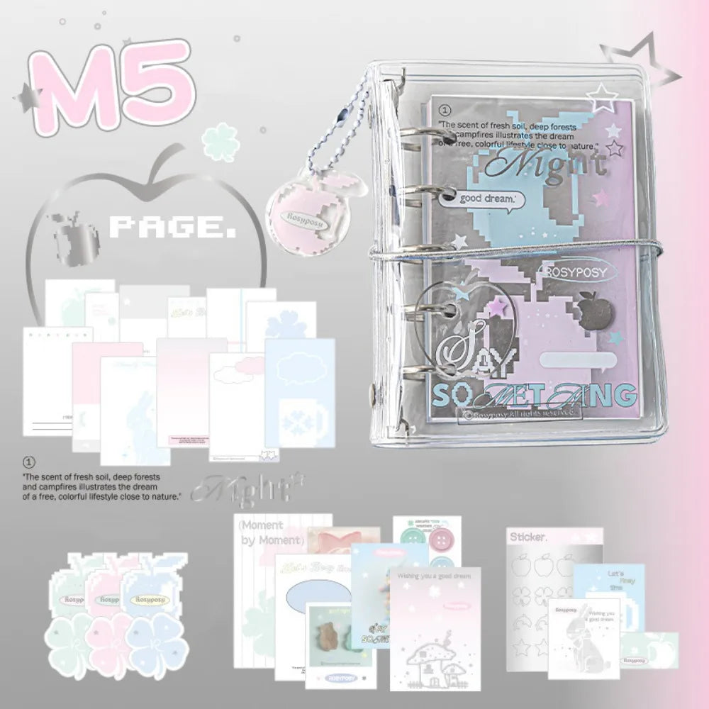 Stationery Hand Ledger M5 Pocket Binder Notebook Mini Twill Loose-leaf Notebook Binder Diary Hand Account Book School