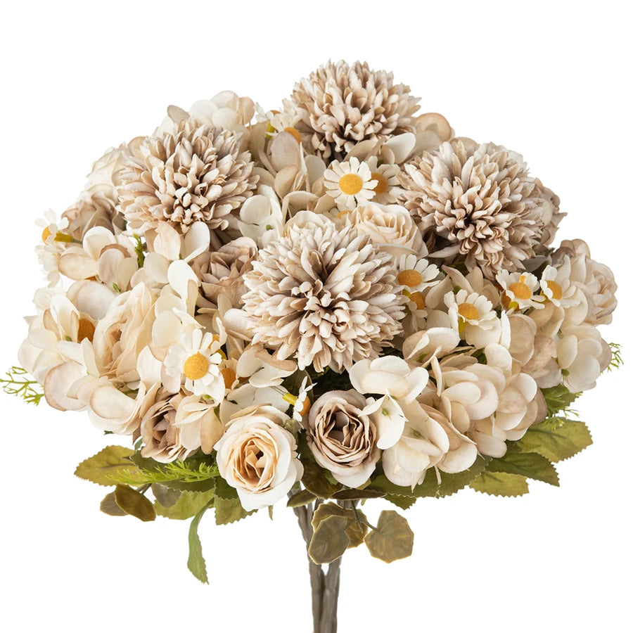 1PC Chamomile Combination Artificial Flowers For Festival Wreath Home Dining Table Bonsai Decoration Wedding Arch Accessories