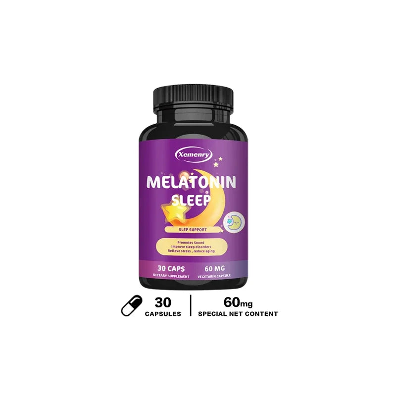 Melatonin Capsules - A Sleep Aid, Help You Fall Asleep Faster, Promote Sleep Health, and Improve Sleep Quality
