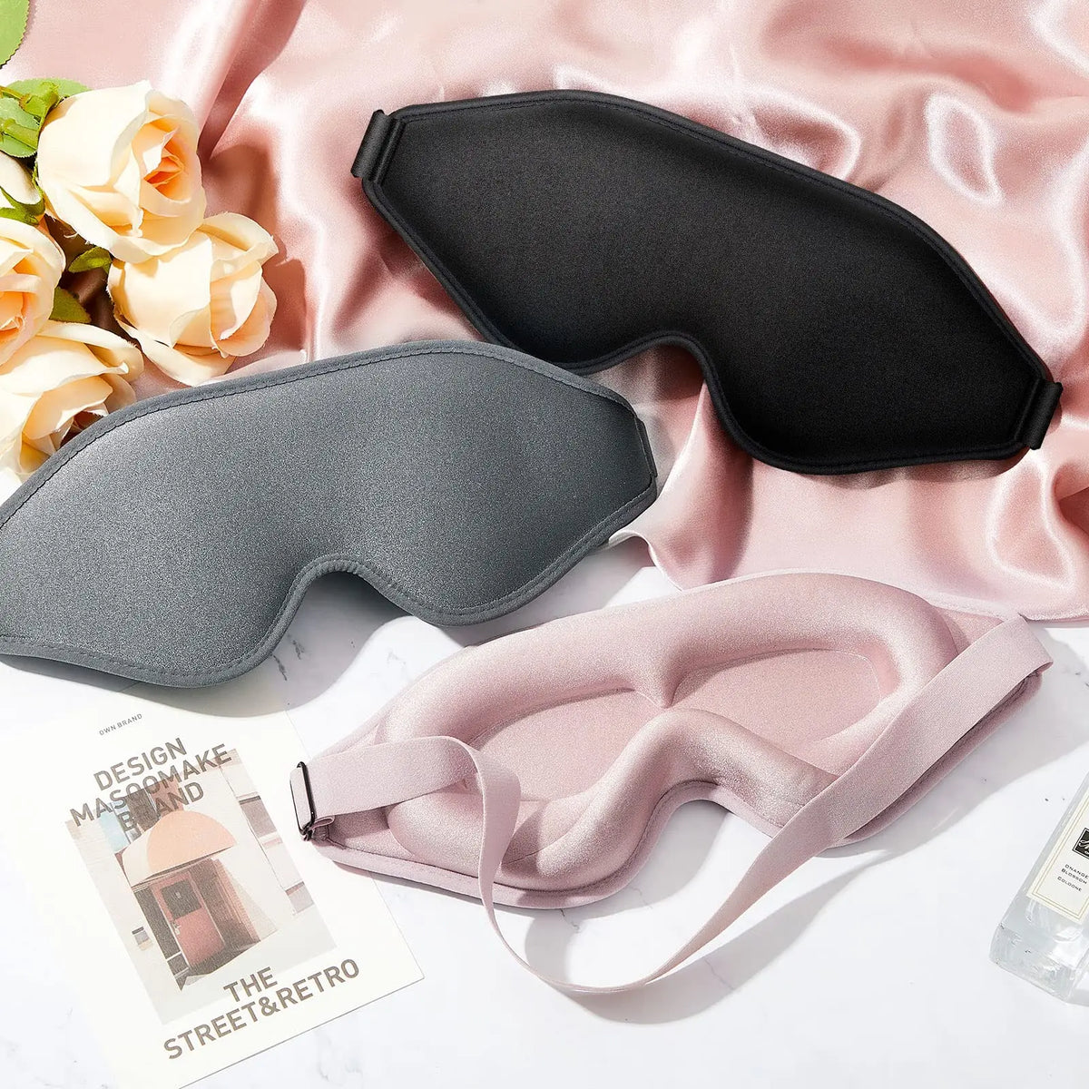 3D Sleep Mask Blindfold Sleeping Aid Eye Mask Soft Memory Foam Face Mask Eyeshade 99% Blockout Light Slaapmasker Eye Cover Patch