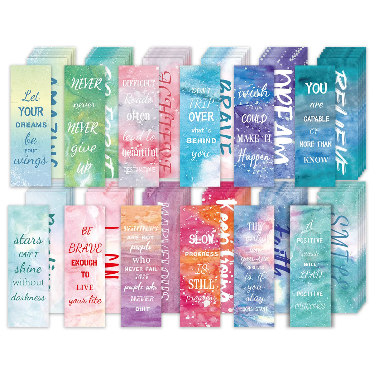 12 Pcs Inspirational Bookmarks for Women Men, 12 Styles Encouraging Bookmarks for  Students, Positive Bookmarks .