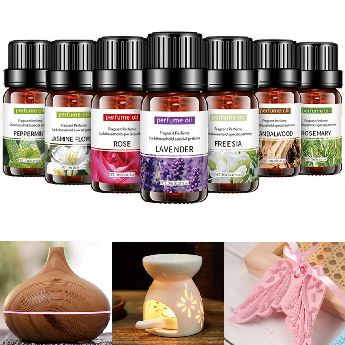 10ml Natural Essential Oil Lavender Rose Strawberry Aromath Oil DIY 36 Flavor Diffuser Humidifier Soap Candle Making Supplies