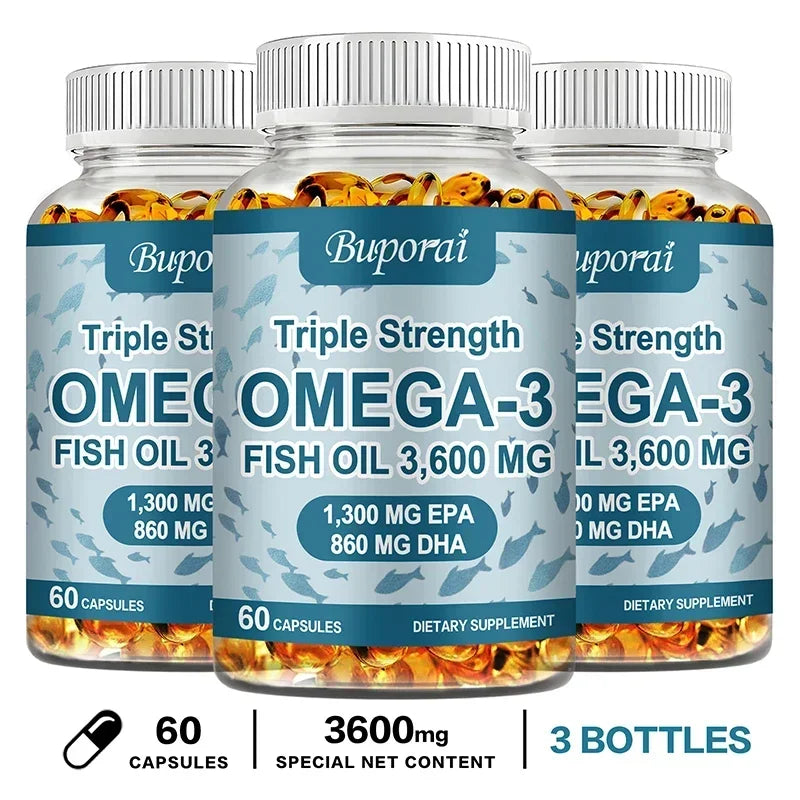 Omega 3 Fish Oil - Improve Bad Mood, Relieve Stress, Strengthen The Brain, Improve Memory and Intelligence