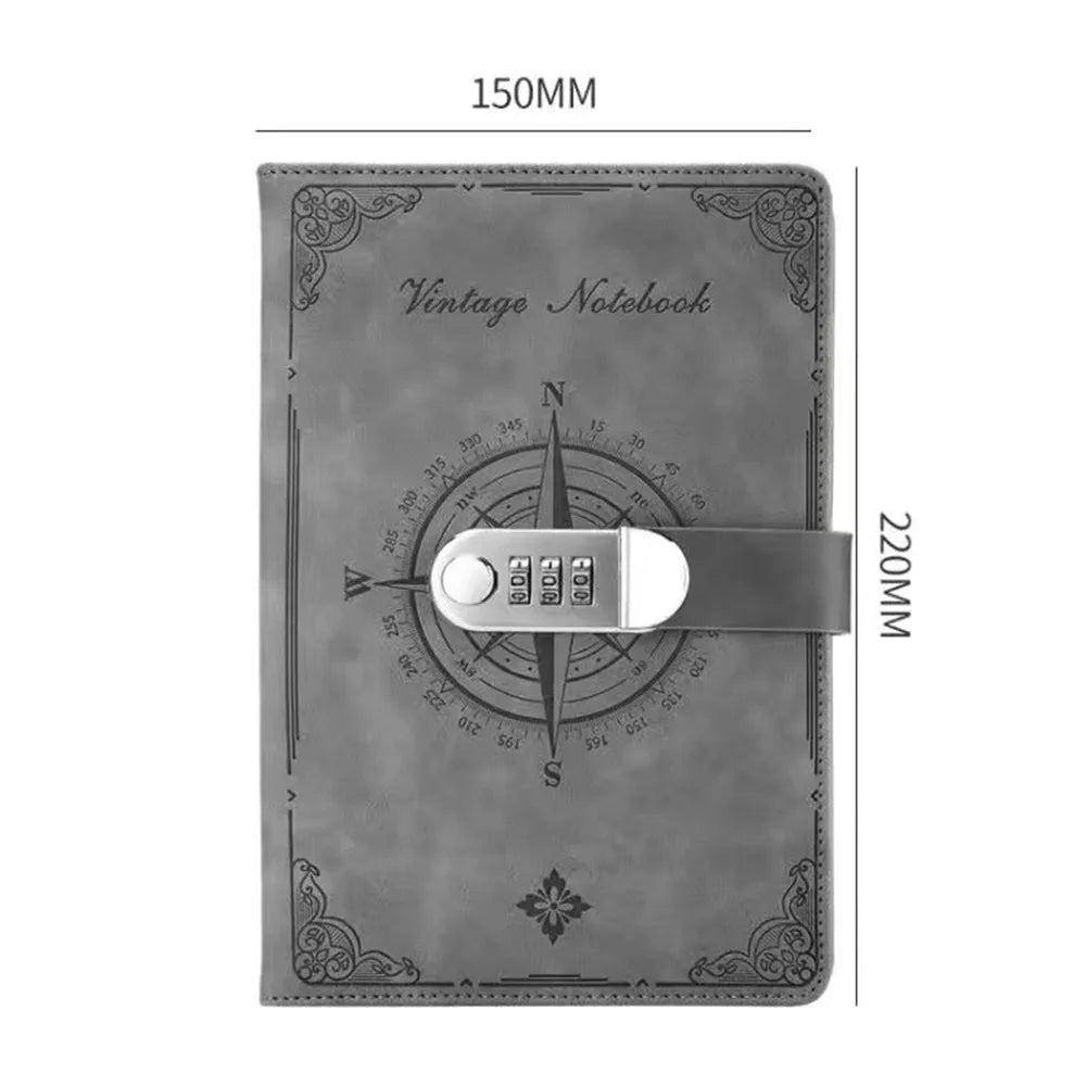 200-Page Password Notebook Diary Book Stationery A5 Notebook With Lock Smooth Writing Stain Resistant Travelers Journal Writing