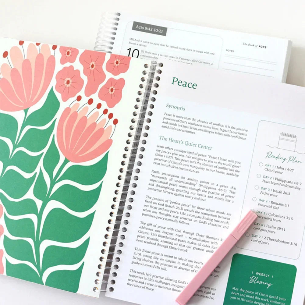 52-Week Bible Study Guide for Women - The Bible in a Year with Spiral Binding, Daily Devotional Journal & Scripture Reading Plan