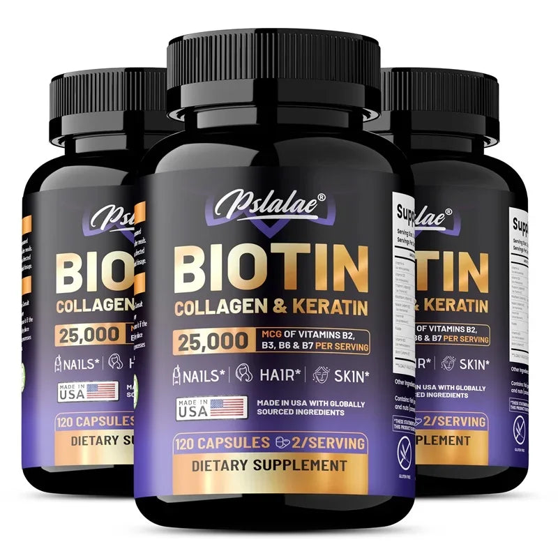 Biotin | Collagen | Keratin Supplement - Moisturize Skin, Promote Nail Growth, Anti-aging, Reduce Gray Hair and Hair Loss