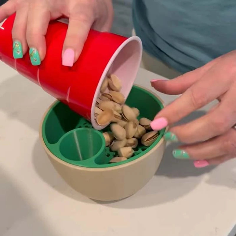 Snack Bowls Double Layer Serving Bowls Pistachios Bowl With Shell Storage Round Snacks Dish For Pistachios Cherries Popcorn