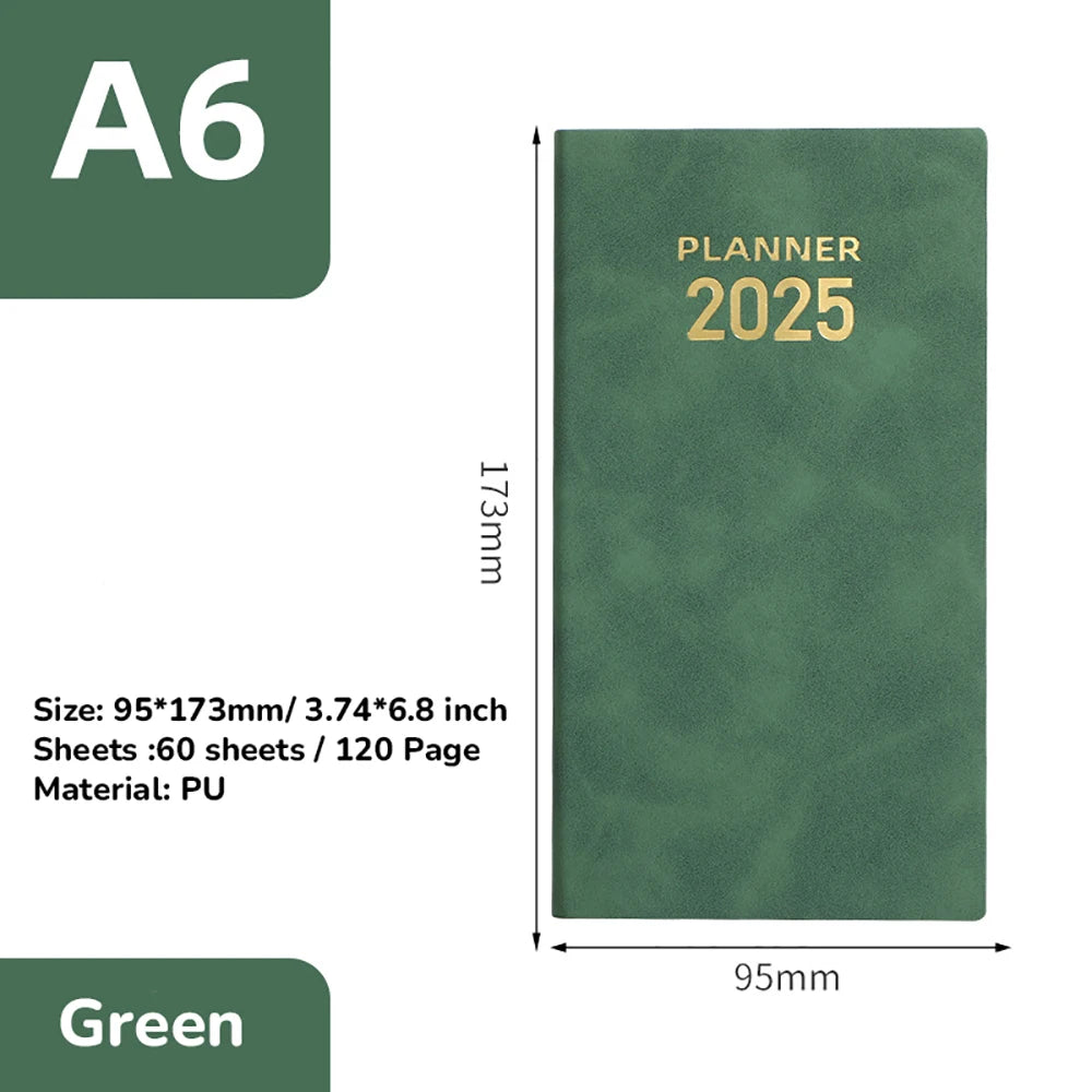 2025 A6 Notebook Notepad Daily Weekly Agenda Planner Notebooks Stationery Office School Supplies