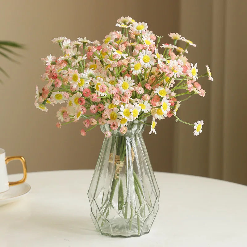 27CM Artificial Bouquet of Chamomile Countryside Fresh and Small Daisies Home Dining Table Floral Decorations Silk Flowers