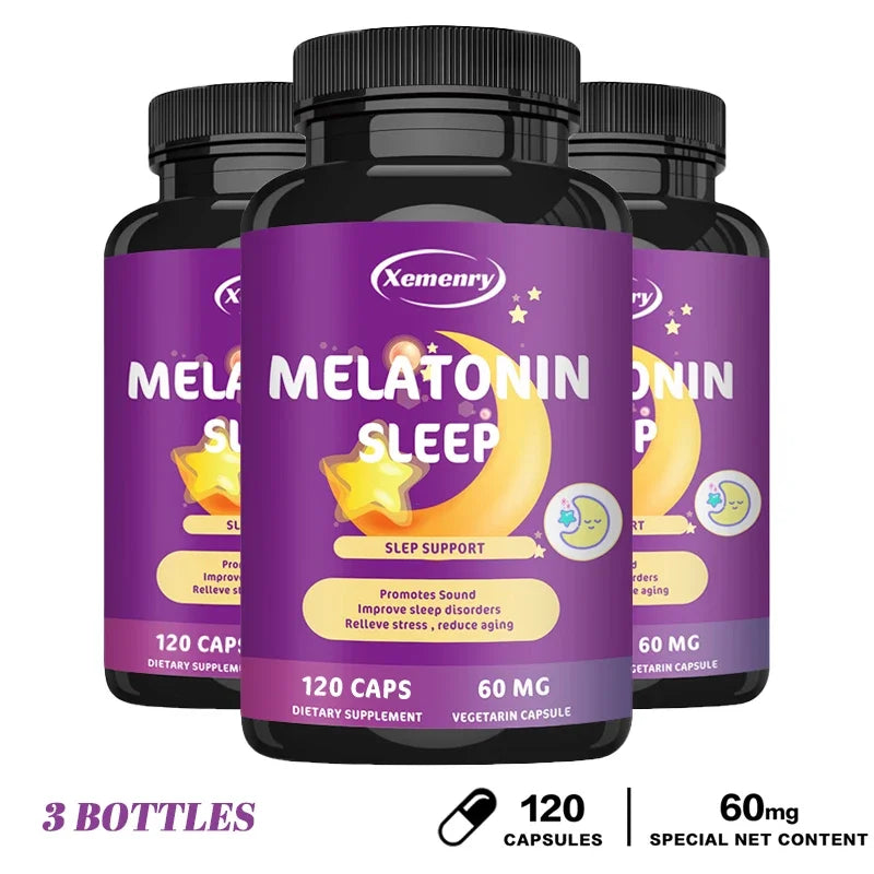 Melatonin Capsules - A Sleep Aid, Help You Fall Asleep Faster, Promote Sleep Health, and Improve Sleep Quality