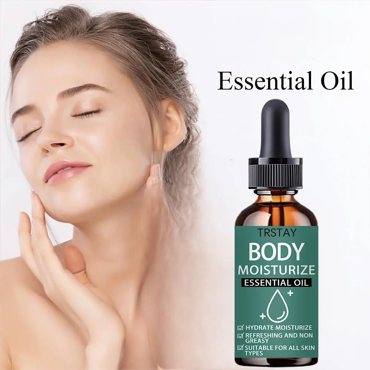 Body moisturizing essential oil is suitable for all skin types for moisturizing, refreshing and non greasy.