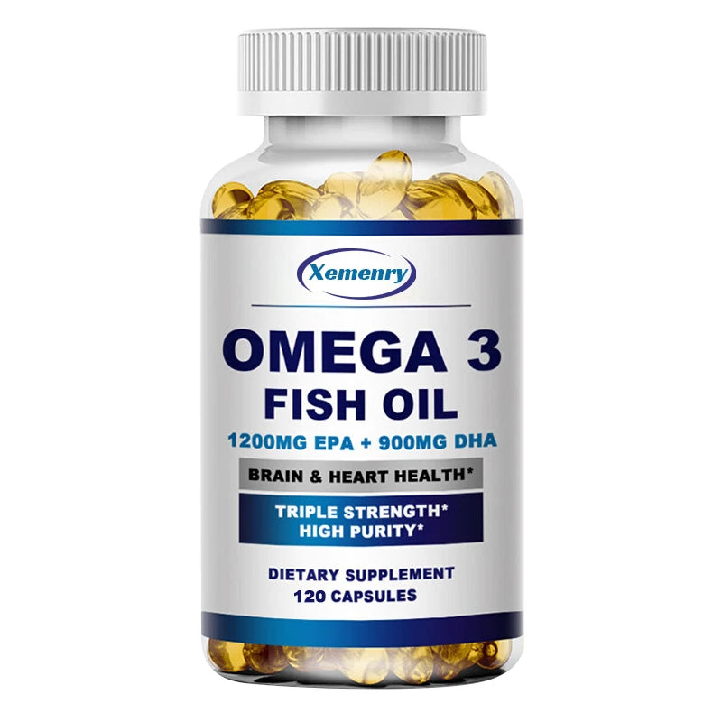 Omega 3 Fish Oil -  Support Brain Nervous System Good for Cardiovascular &amp; Skin Health Antioxidant