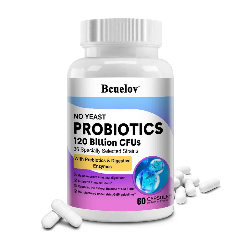 120 Billion Probiotics Contain Prebiotics and Digestive Enzymes To Improve Intestinal Digestion and Support Immune Health