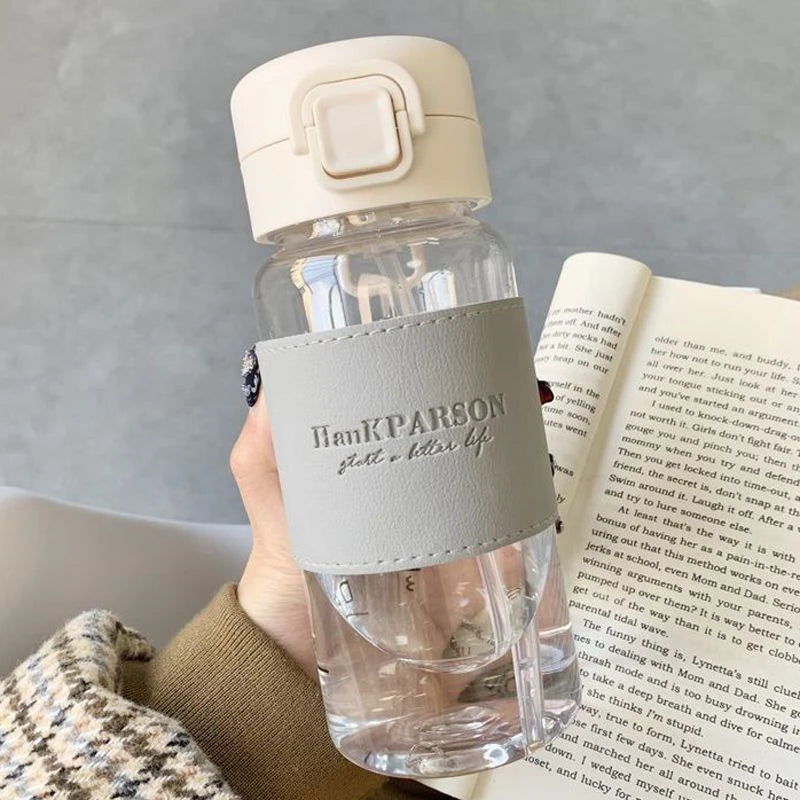 500ml portable straw water bottle creative and cute leak proof plastic drinking bottle milk coffee tea juice cup