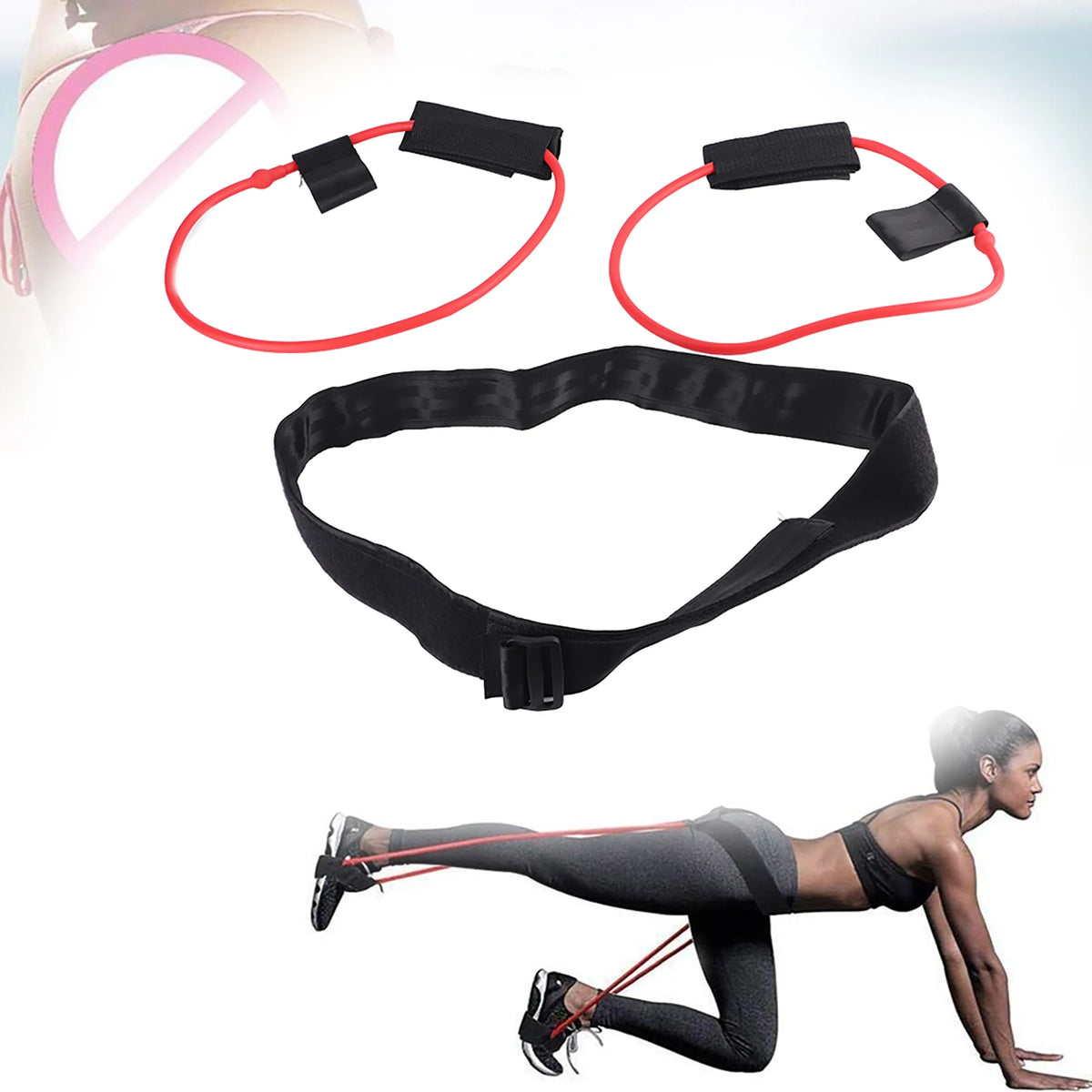 Resistance Bands Red Easy To Store Exercise Bands Strength Training Build Muscles 20LB Adjustable Elastic for Working Out