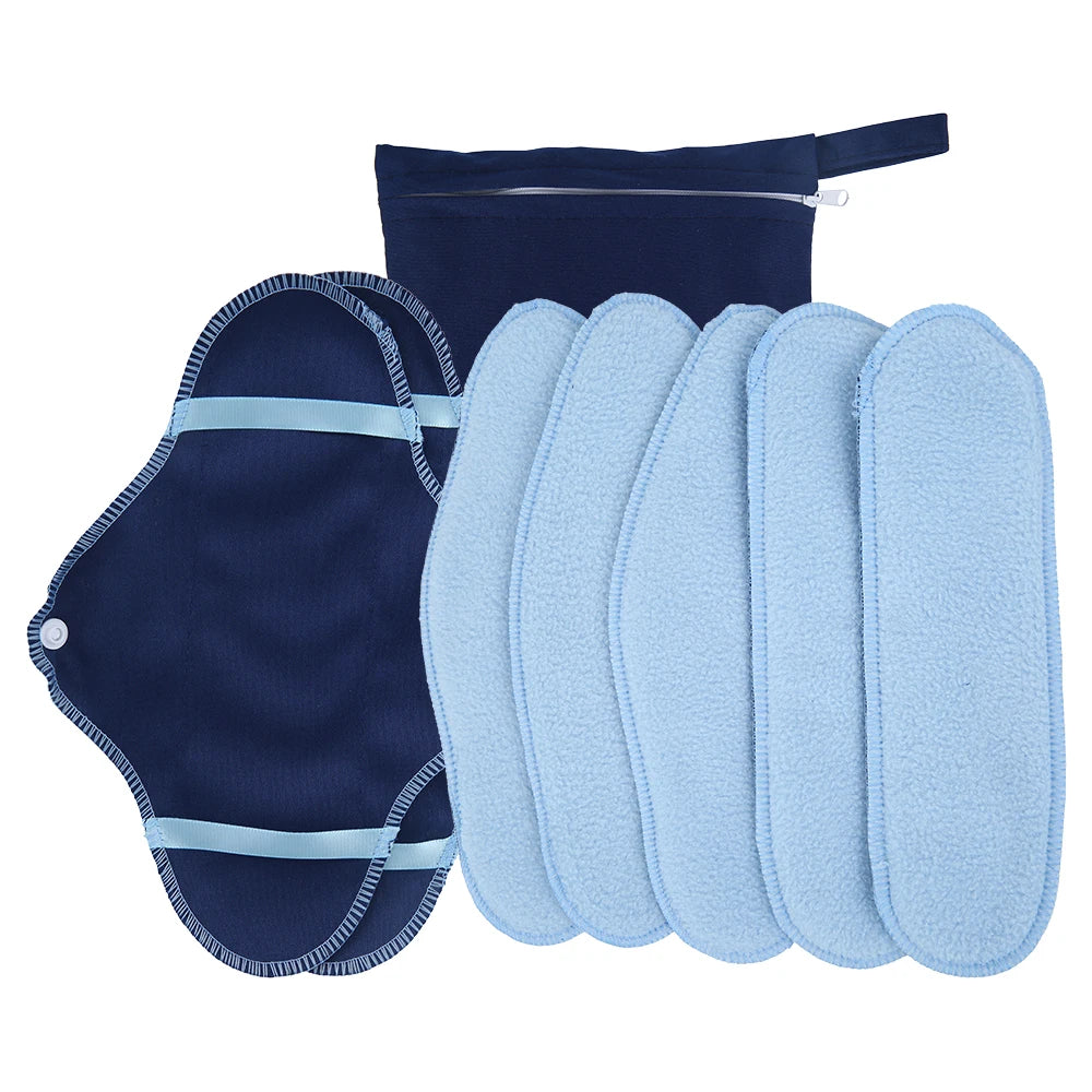 5-16Pcs Women's Reusable Menstrual Pads Absorbent Menstrual Panties  Super-Absorbent Soft and Comfortable Bamboo Sanitary Pads