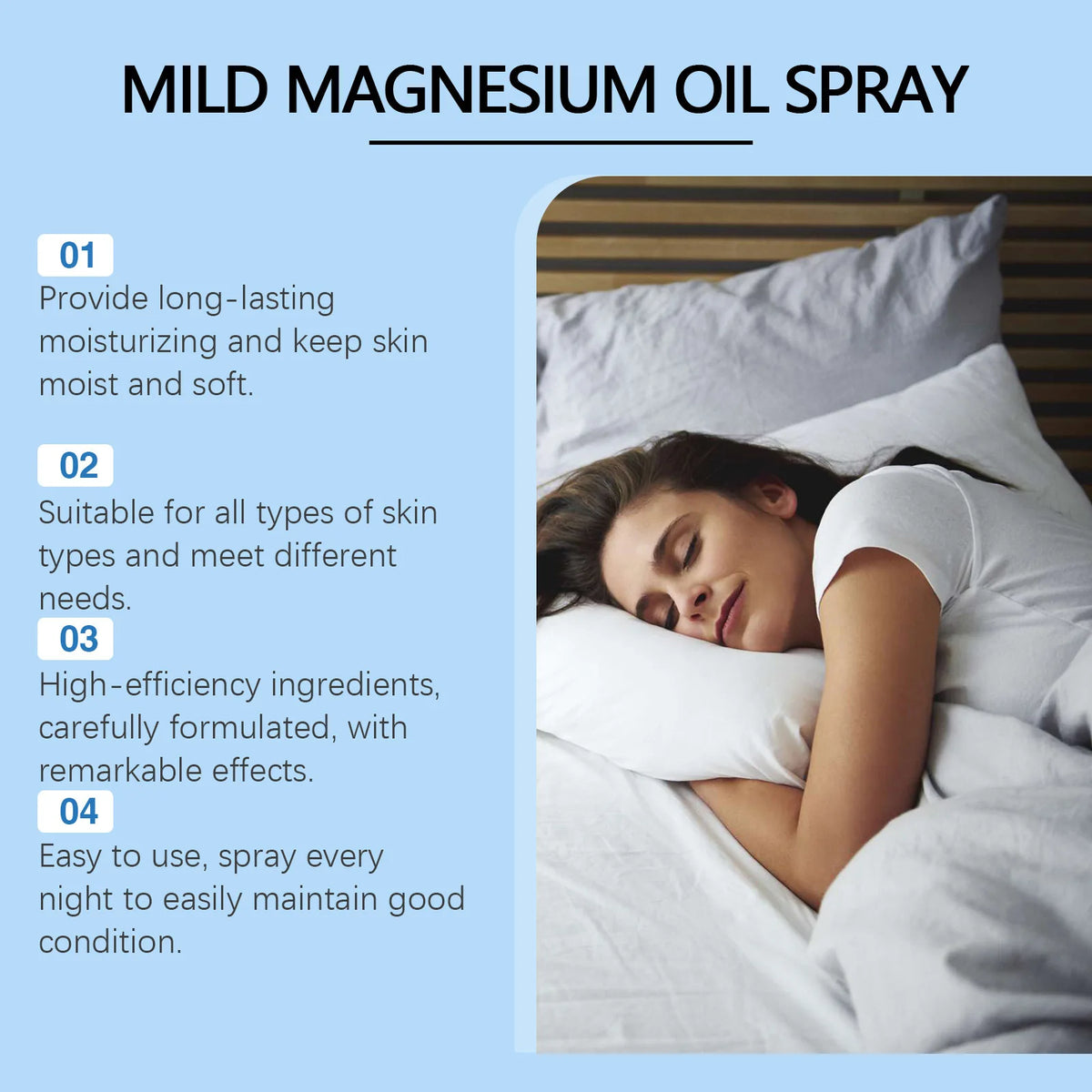 Organic Magnesium Oil Spray Promote Calm Better Sleep Relaxation Nourishing Smoothing Soften Relieve Muscle Body Care Best Gifts