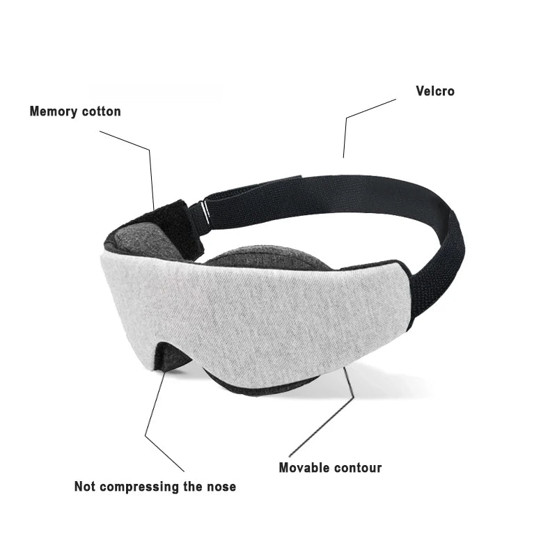 3D Contoured Sleep Mask, Blackout Blinder Eye Mask with Adjustable Pressure &amp; Breathable Fabric, Meditation &amp; Insomnia Relief