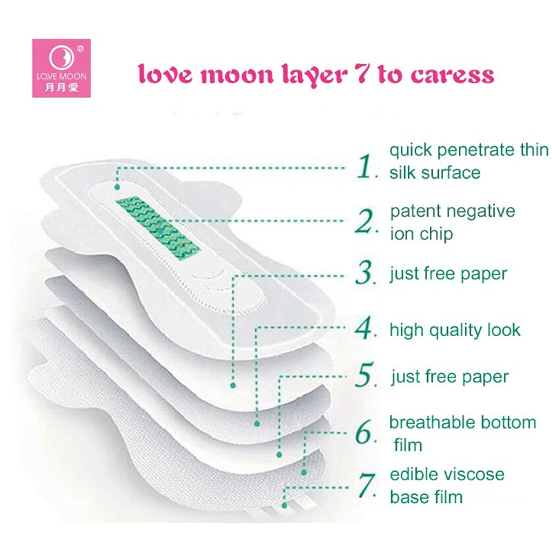 10Packs Anion Sanitary Pads for Women Feminine Care Daily Pad Hygiene Products Menstrual Period Napkins Vagina Panty Liners