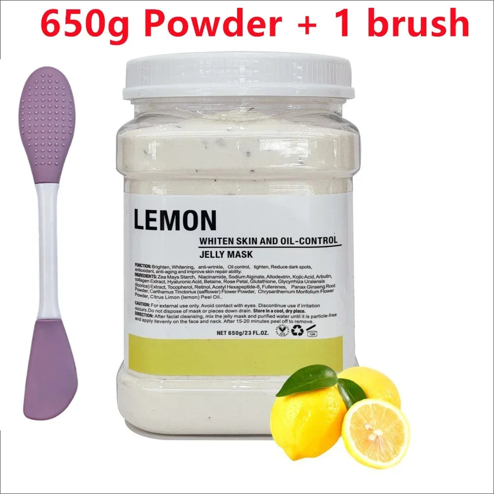 650g Chamomile Hyaluronic Acid Facial Moisturizing Mask Powder with Silicone Brush Increasing Skin Elasticity Rose Jelly Mask