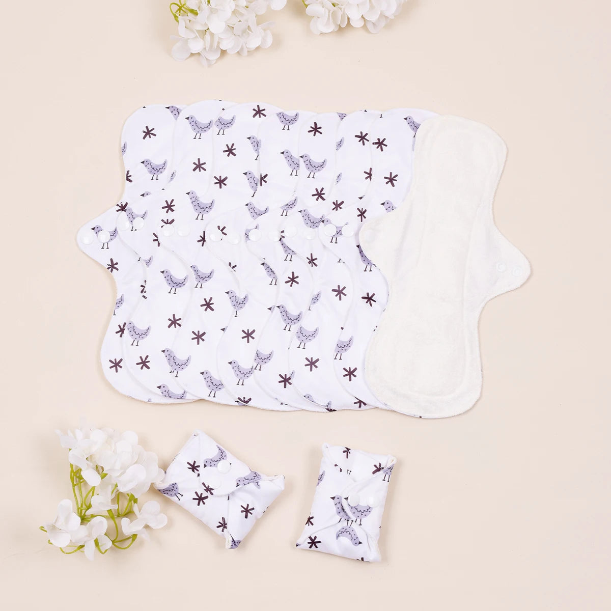 10Pcs/Set Large Women Reusable Menstural Pads for Monthly Thick Washable Sanitary Napkins Highly Absorbent Washable Heavy  Pads