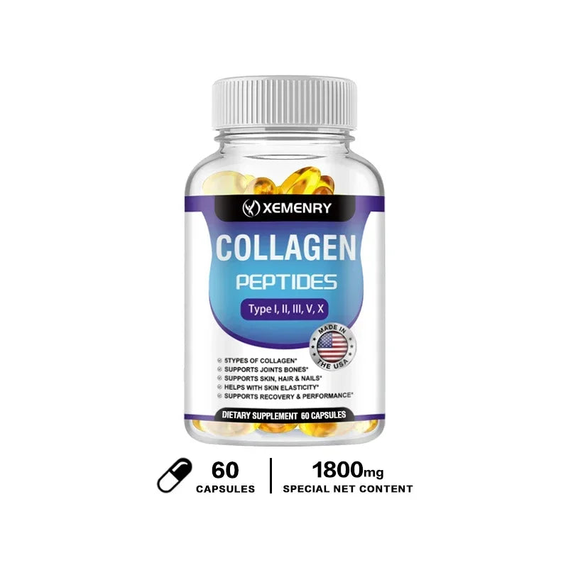 Collagen Peptide Capsules - Boosts Energy, Tightens Skin, Promotes Hair, Skin, Joint Health, Antioxidant